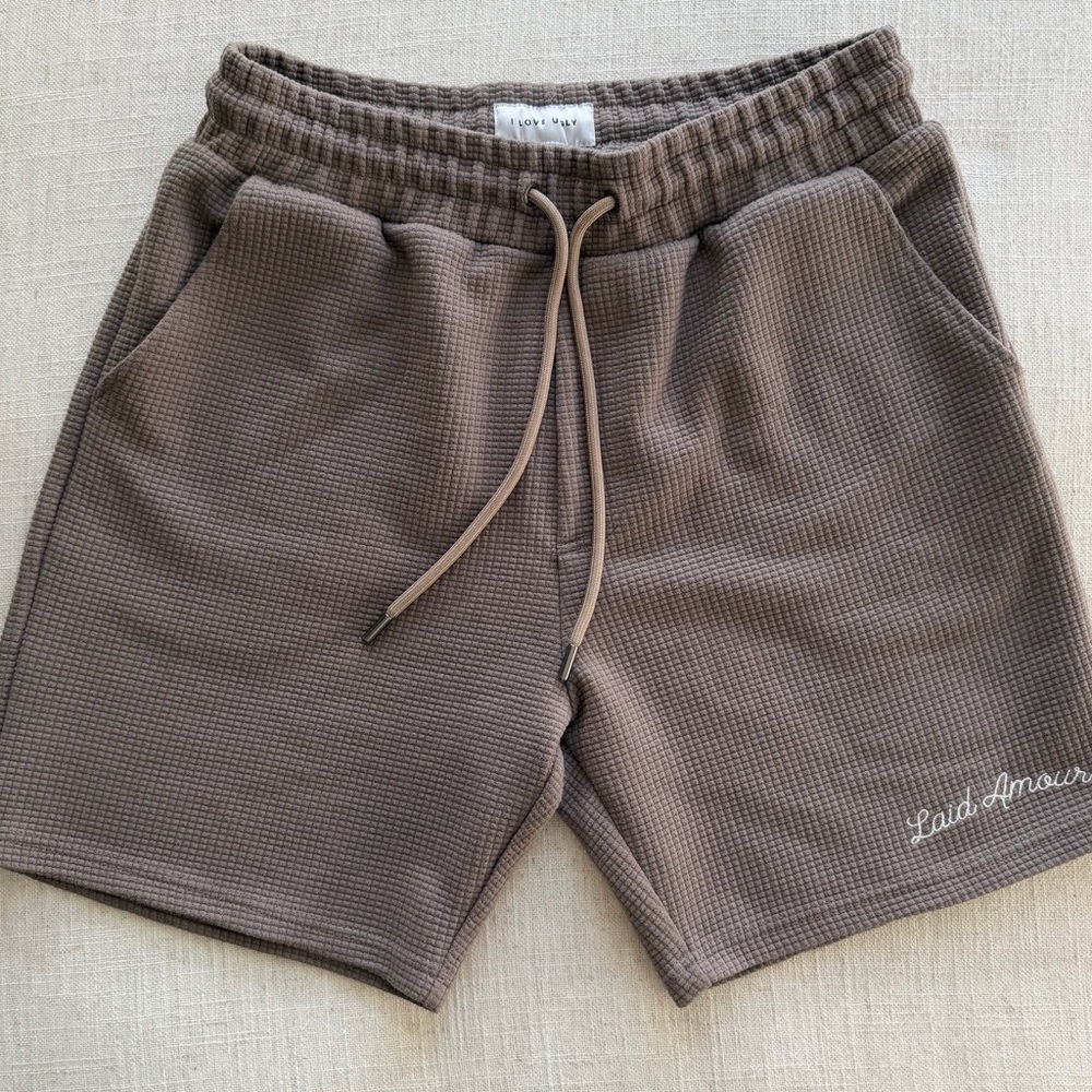 I Love Ugly - Waffle Sweat Shorts